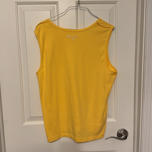 Rebecca Malone Lace Cut Out Cardigan with Matching Yellow Tank Both Sz XL - Picture 5 of 6